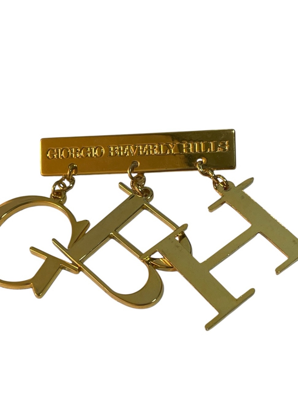 Vintage GIORGIO BEVERLY HILLS Brooch Pin Logo Dangles 1980's Rodeo Drive - Picture 2 of 4